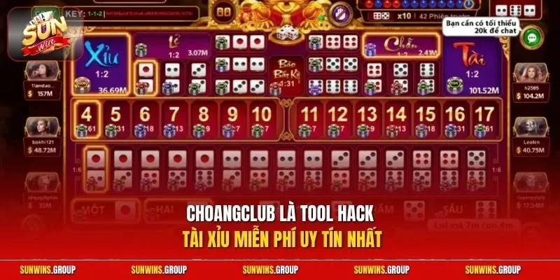 ChoangClub là tool hack tài xỉu miễn phí uy tín nhất